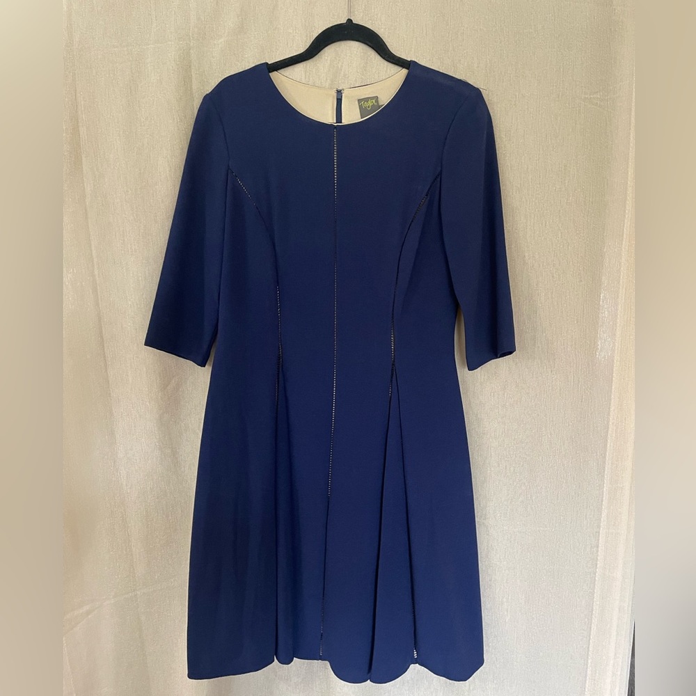 Navy over beige Dress by TAYLOR - sz 8